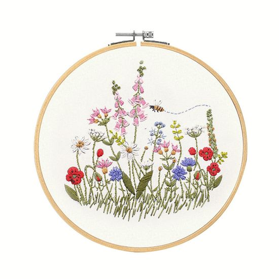 DIY 프랑스자수 패키지(꽃밭) 공예 자수도안 자수틀
