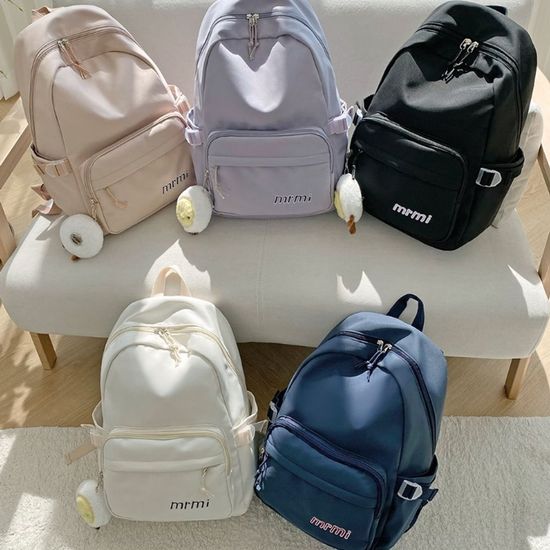 심플 레터링 가벼운 캐주얼 백팩 키링포함(WA5B265)