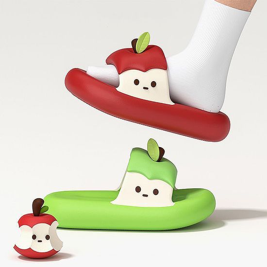 귀여운 사과 캐릭터 EVA 슬리퍼 층간소음 쿠션 실내화