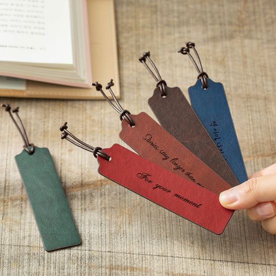 [무료각인]오브리즈 시그니처 양면 가죽 북마크