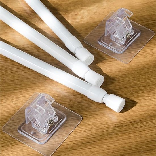 투명 부착식 커튼봉 브라켓 2p