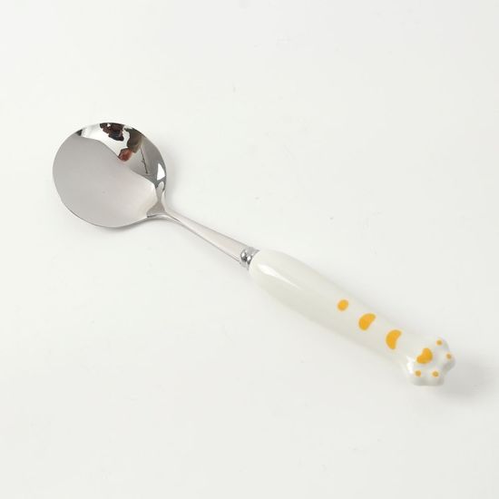 꾹꾹호랑 휴대용 숟가락 포크 세트 도시락수저 화이트