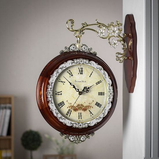 [월데코]원목 양면 벽시계