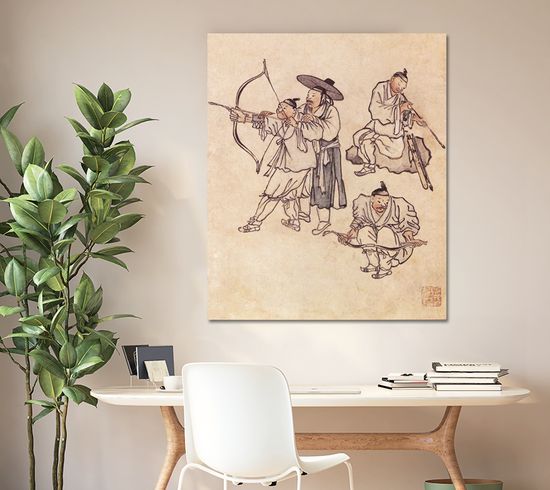 김홍도 그림 민화 씨름 서당 풍수 거실 인테리어 액자