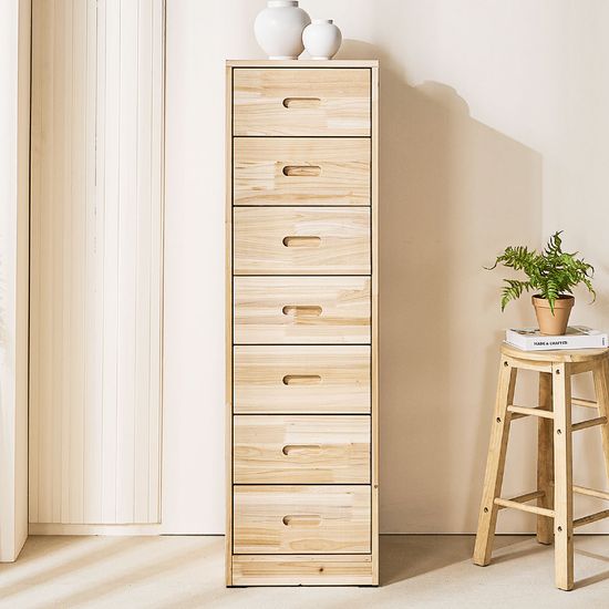 두리 삼나무 원목 5단 서랍장 400 (착불)