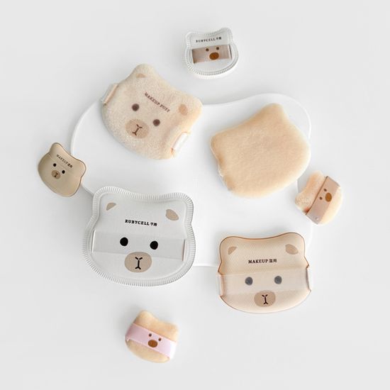 곰돌이 쿠션퍼프 파우더퍼프 7종세트