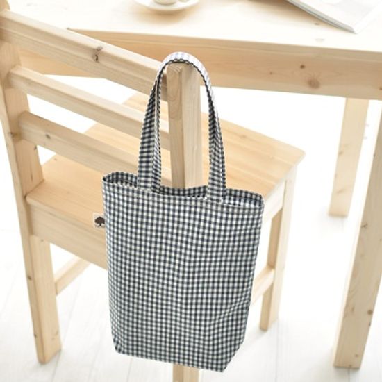 시크체크 미니방수에코백(블랙)