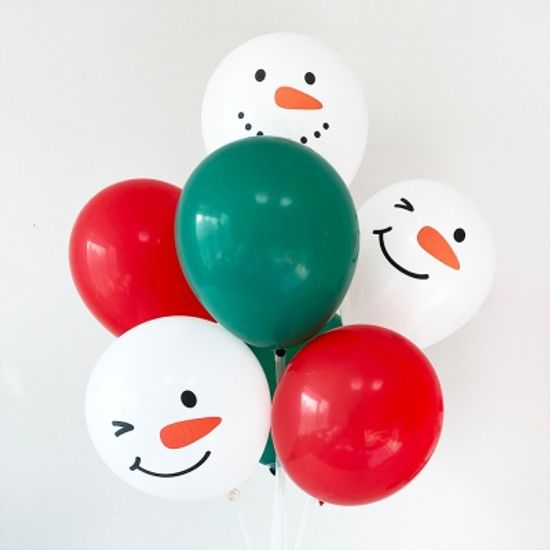 눈사람 레드 그린 크리스마스 풍선 스탠드 세트