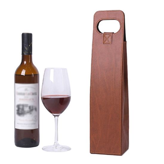클래식 가죽 와인캐리어(브라운) 위스키 선물 와인백