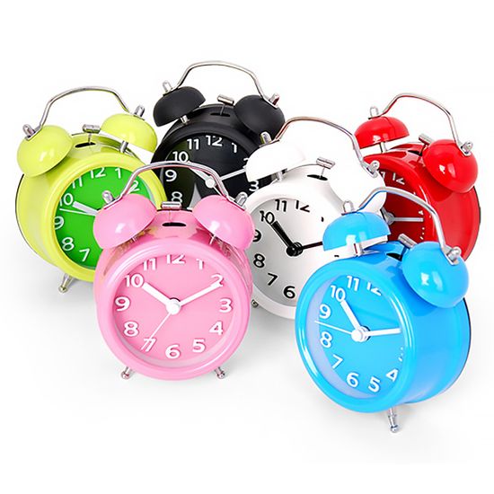 3D 미니 트윈벨 무소음 자명종 알람 탁상 시계