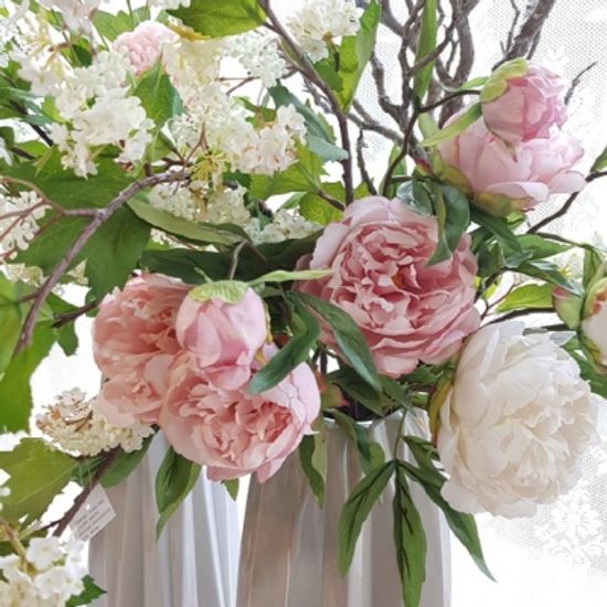 부귀영화 모란꽃 조화 긴가지_4colors