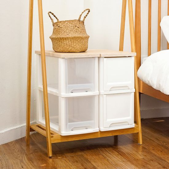 어반 우드상판 슬림 서랍장 2단 틈새 수납장 정리함