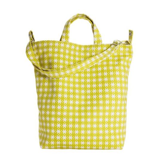[바쿠백]덕백 캔버스 토트백Chartreuse Pixel Gingham