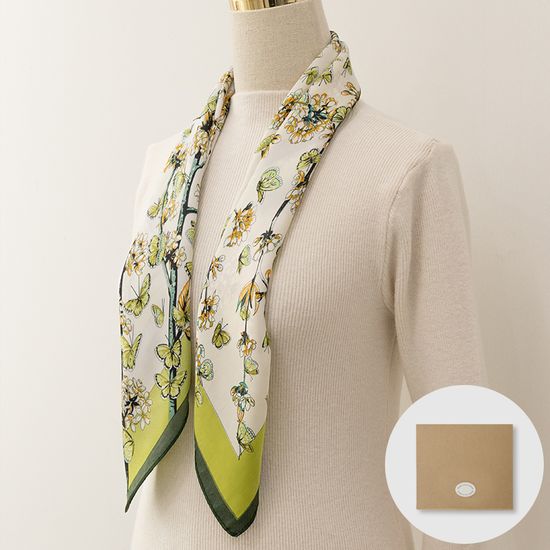 [선물박스] 비루 플라워 사각 쁘띠 미니 스카프