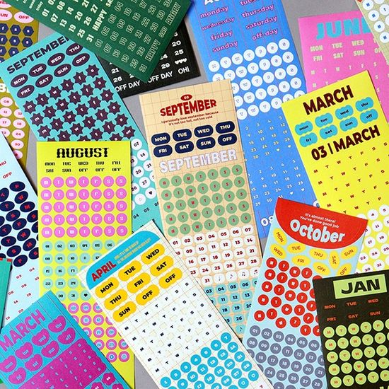 기본 24장 월,요일,날짜 스티커 팩 (24개월,24종류)