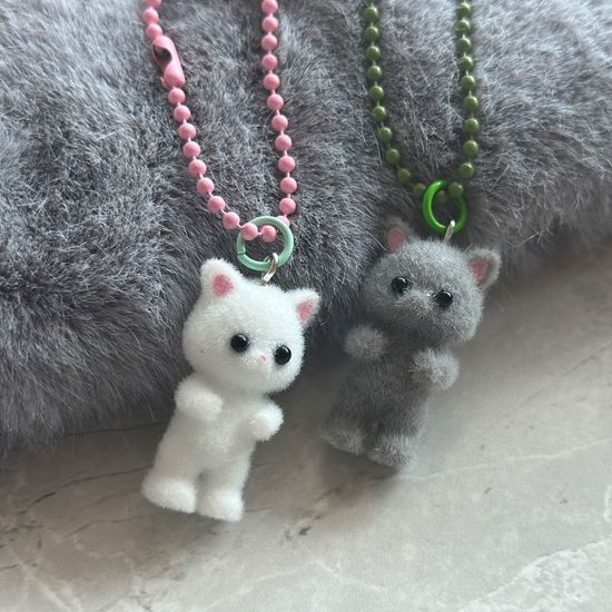 먼지 고양이 군번줄 키링