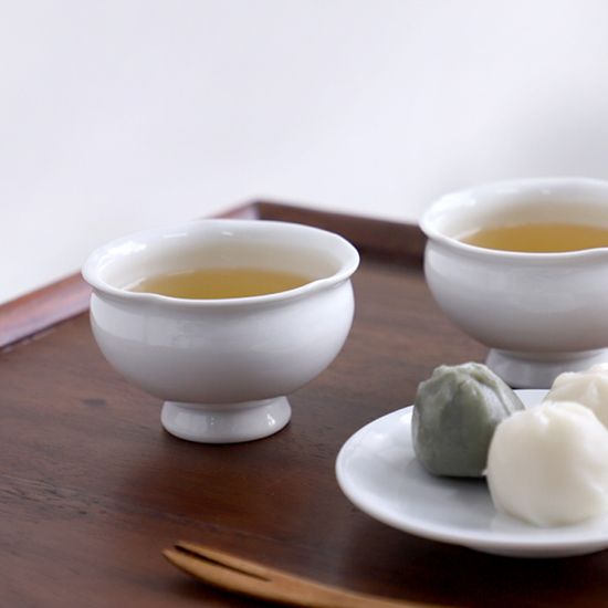 늘 설화 국산 물레 백자 도자기 만개 찻잔 1p