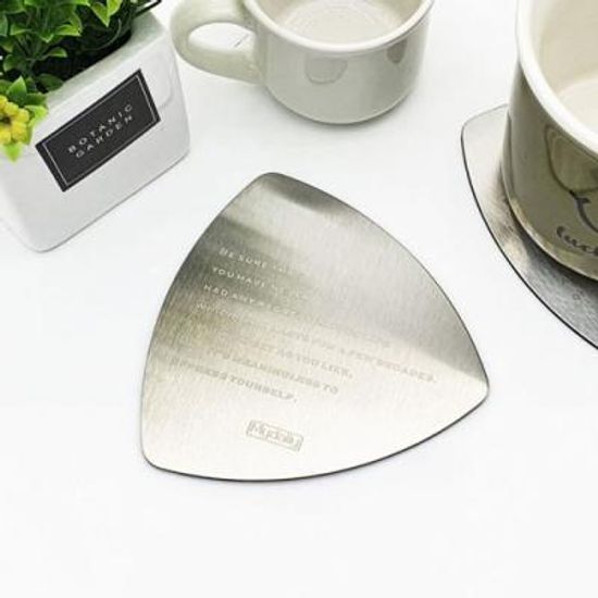 실버 스텐 삼각형 코스터 1개