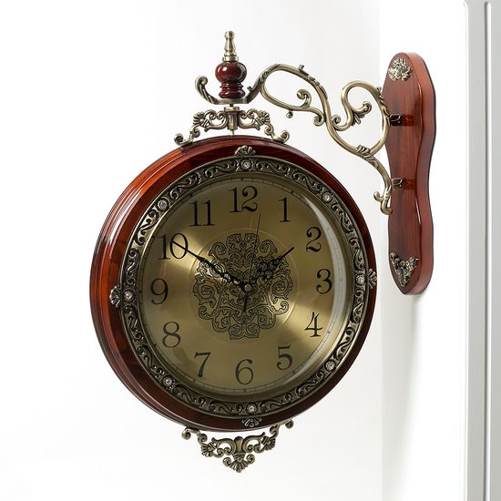 [월데코]원목 양면 벽시계