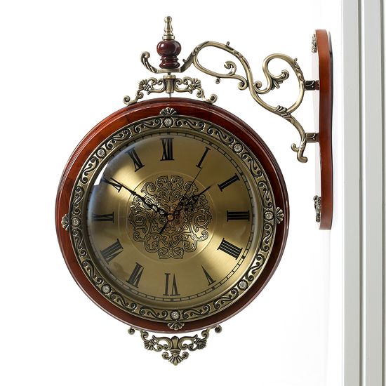 [월데코]원목 양면 벽시계