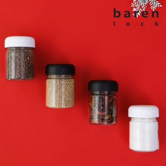 바른락 양념보관소 PET 미니 양념통 180ml 4P (블랙)