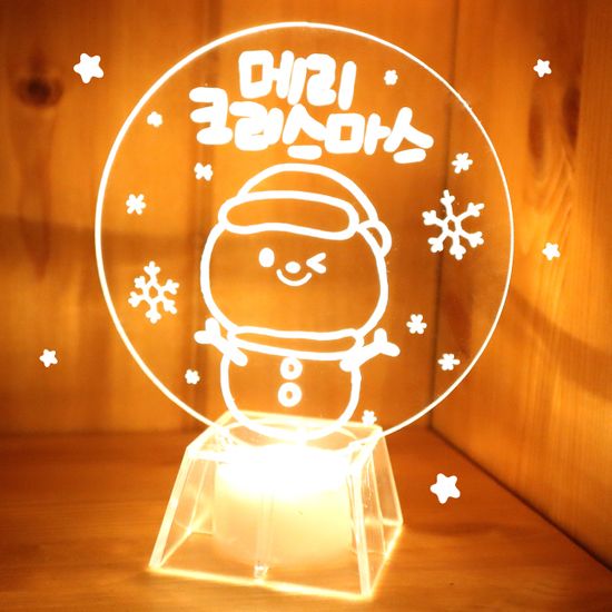 아크릴 스탠드 조명등 반짝등 : 건전지3개 (반짝등X)