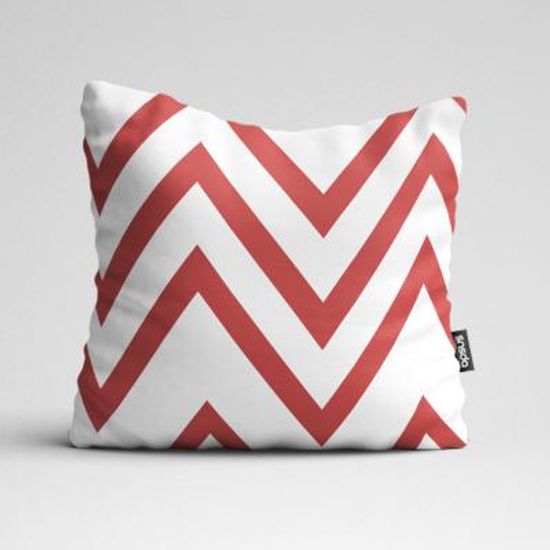지그재그 레드 인테리어 쿠션 RED31
