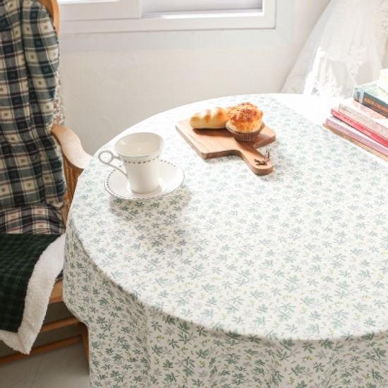 그린 리프 면 식탁보 테이블보 덮개