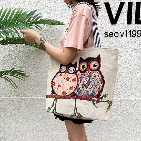 부엉이 쇼퍼 가방 숄더 에코 백 커플부엉이 (WC3B4BE)