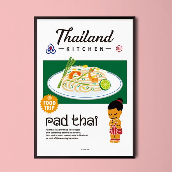 푸드트립 팟타이  M 디자인 포스터 동남아 태국 식당