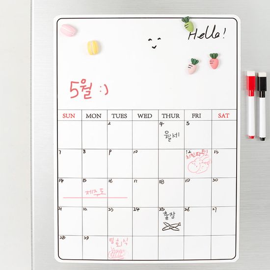 벽걸이 달력 화이트 보드 자석 칠판 캘린터 플래너