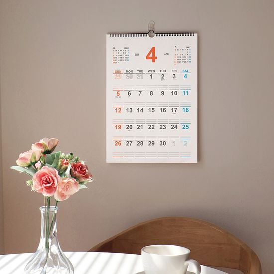 오첵 2026년 15개월 벽걸이 달력 레트로