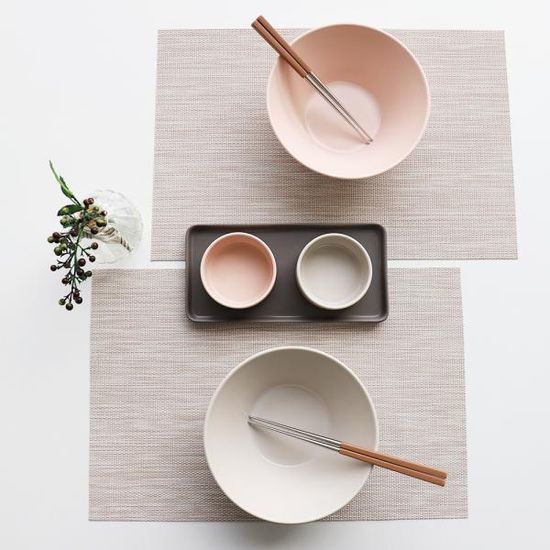 더가온 국내산 도자기 2인 면기 직사각접시세트5P