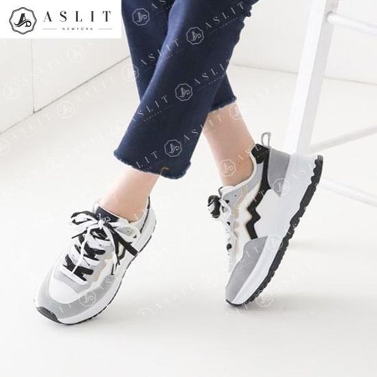 [애슬릿]여성 키높이 배색 컬러 끈 발 편한 운동화