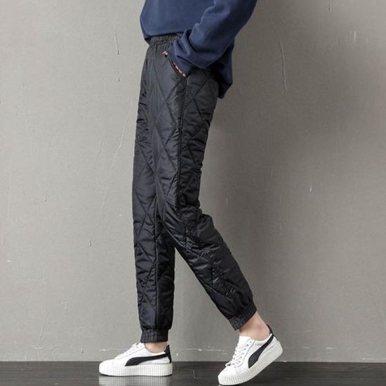 여자 패딩 바지(발목절개) 절개 패딩 팬츠