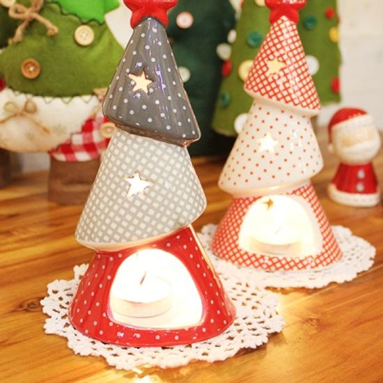 별 레드 트리 촛대 2p set