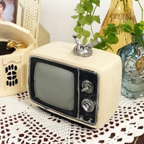 레트로 데코 소품 아이보리 텔레비전