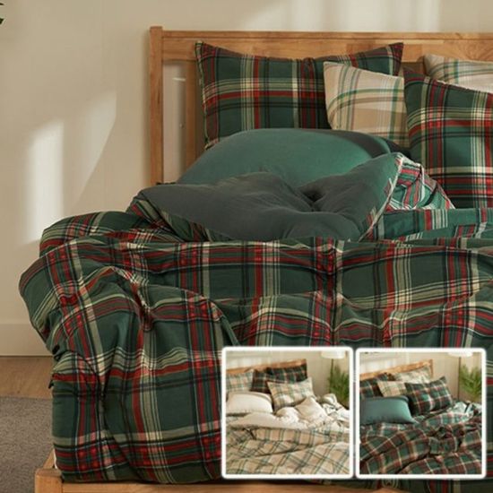브리튼 체크 마이크로워셔 차렵이불Q 그린(WCEB904)