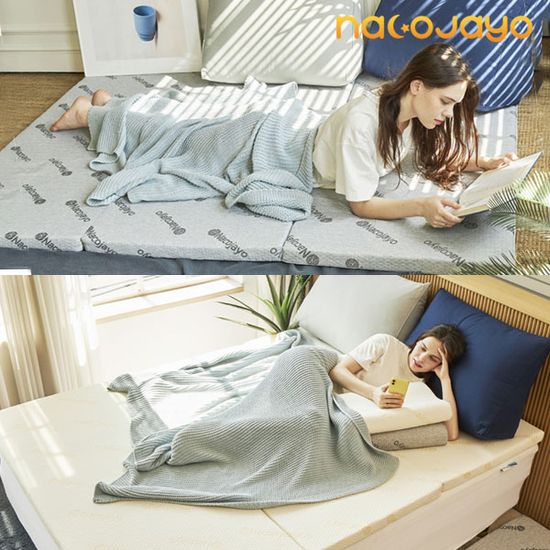 나코자요 3단 접이식 매트리스 에어코일 고분자 토퍼