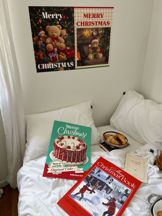 크리스마스 포스터 귀여운 테디베어 포스터