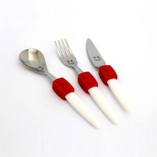 리바도시 트레빔비 클릭[레고] 유아용커트러리 3p셋트[레드]