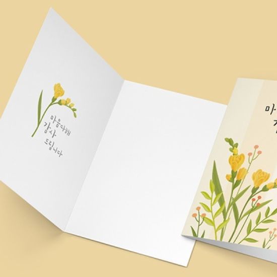캘리그라피 감사카드 JW2202 마음 다해 감사드립니다
