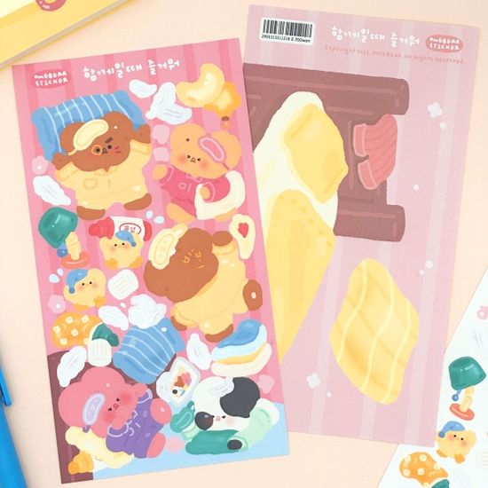 오메베어  함께일때 즐거워 씰스티커