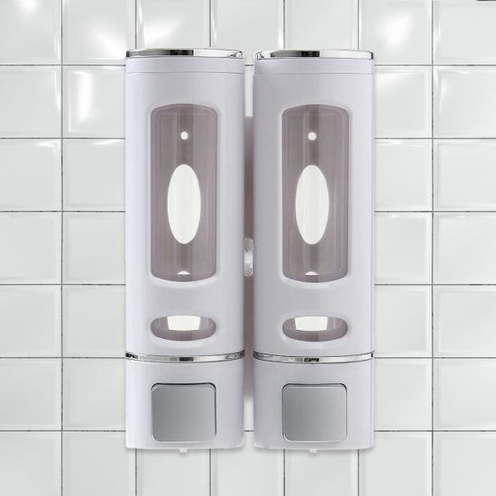 플러스 벽걸이 물비누 디스펜서 2구(400ml) (화이트)