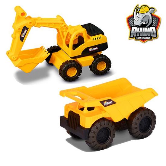 [라이노] 모래놀이 소형 2세트 포크레인+덤프트럭