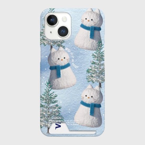 pattern hey cat snowman [카드수납 폰케이스]