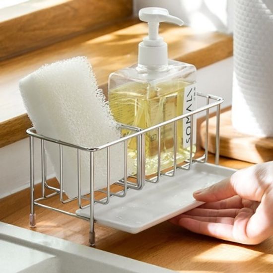 304스텐 스탠드형 수세미거치대 수세미랙 싱크대정리