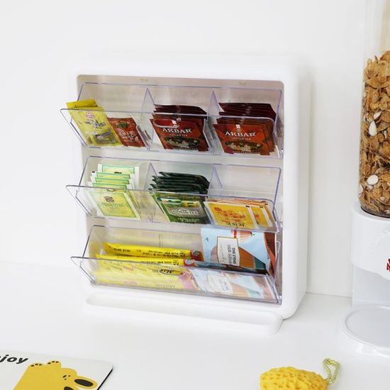 3단 탕비실 커피 티백 다용도 정리함