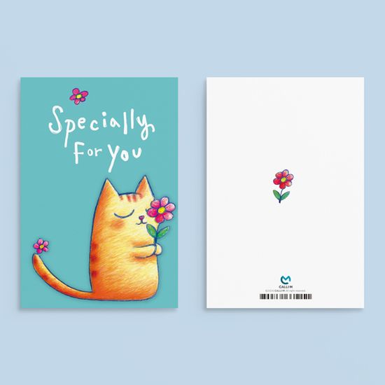 SPECIALLY FOR YOU 고양이카드 캘리그라피