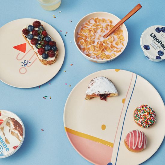 뱀부 대나무 디너플레이트 25cm 스트로베리밀크